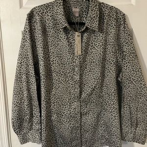 NWT chicos Cheetah print button up shirt